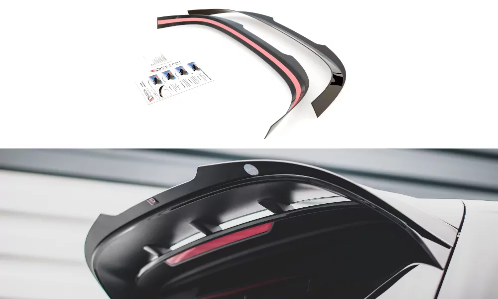 Spoiler CAP V.2 Für Volkswagen Golf  R-Performance / GTI Clubsport Mk8 Schwarz Hochglanz