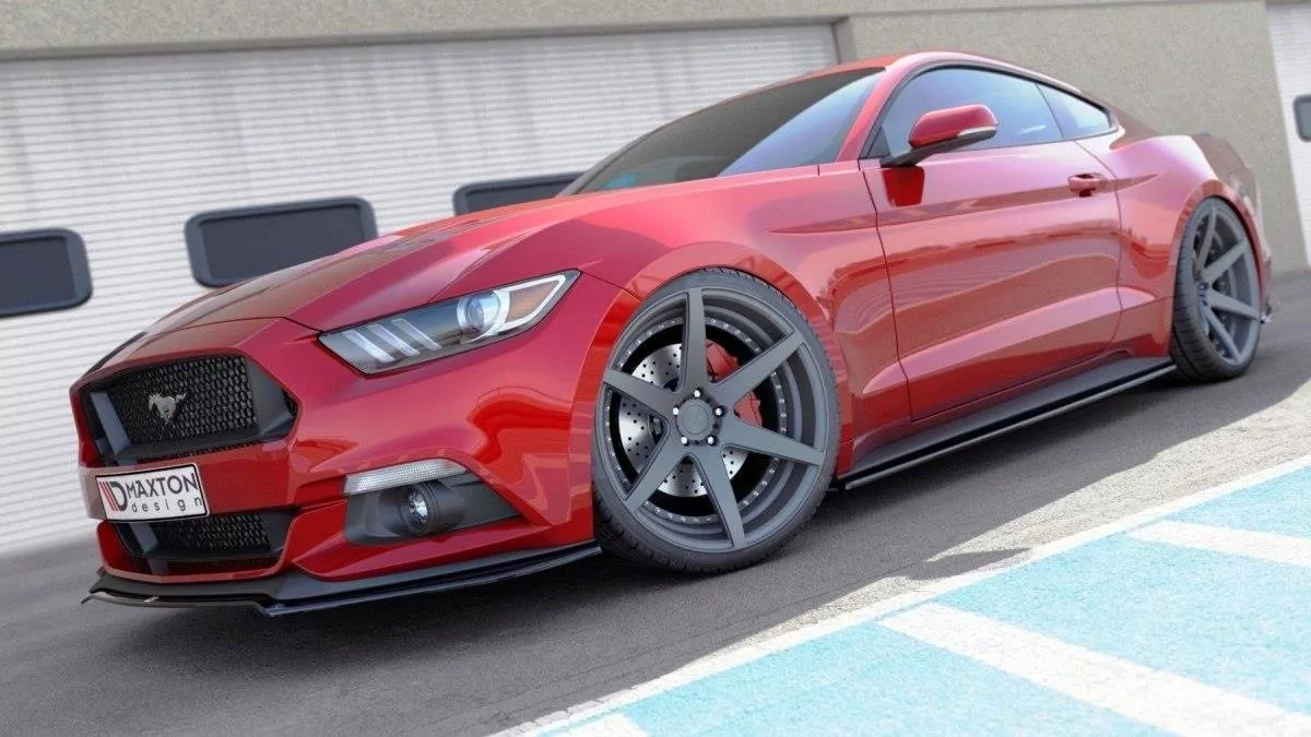 Front Ansatz Passend Für V.1 Passend Für FORD MUSTANG MK6 Schwarz Hochglanz Schwarz Hochglanz