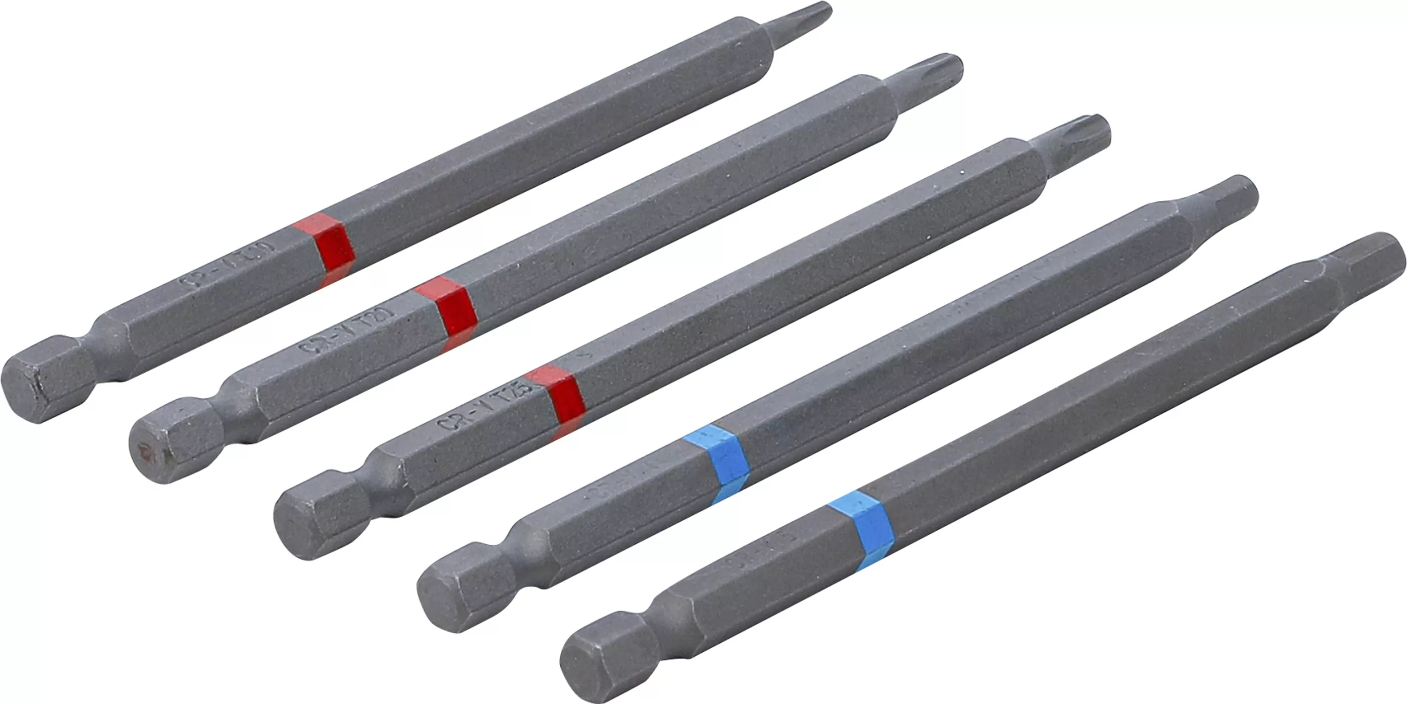 Bit-Satz | Antrieb Außensechskant 6,3 mm (1/4") | Innensechskant, T-Profil (für Torx) | Länge 110 mm | 5-tlg.