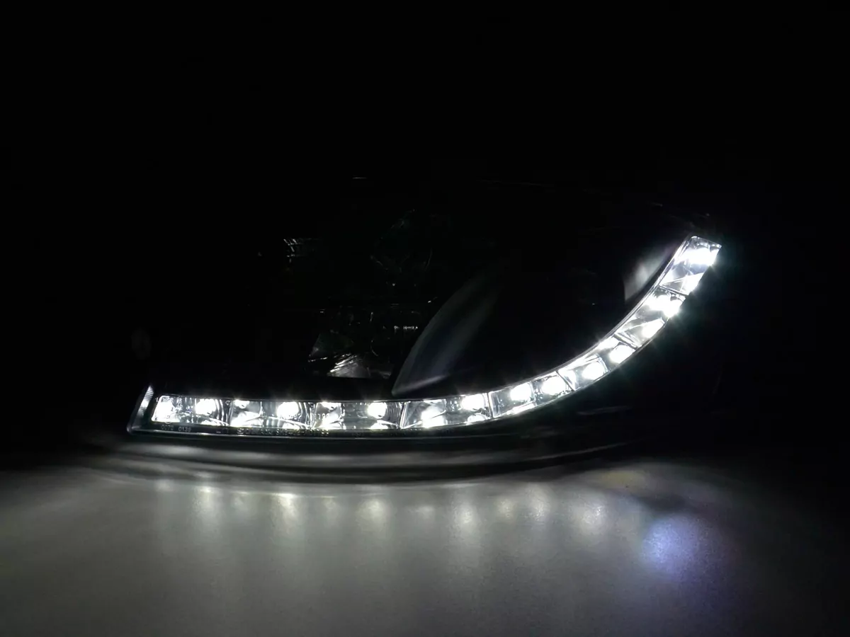 Scheinwerfer Set Daylight LED Tagfahrlicht Audi TT Typ 8N Bj. 98-06 schwarz