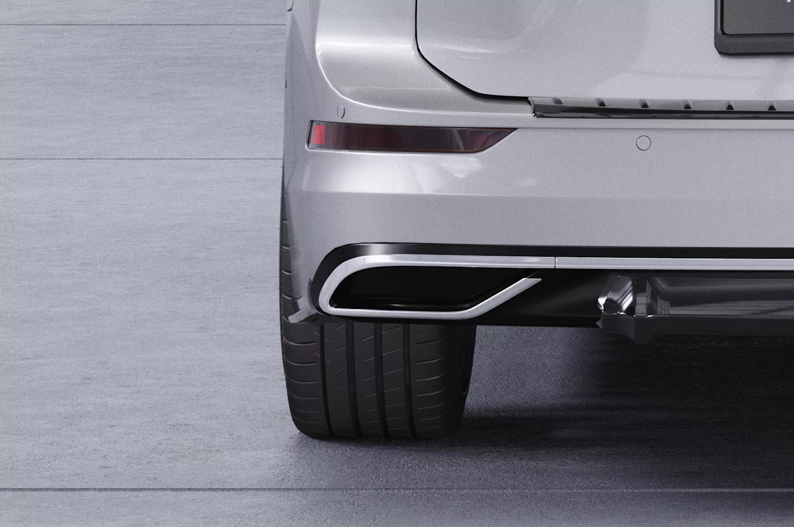 Heckansatz für VW Golf 8 (Typ CD) HA414 Schwarz Strukturiert