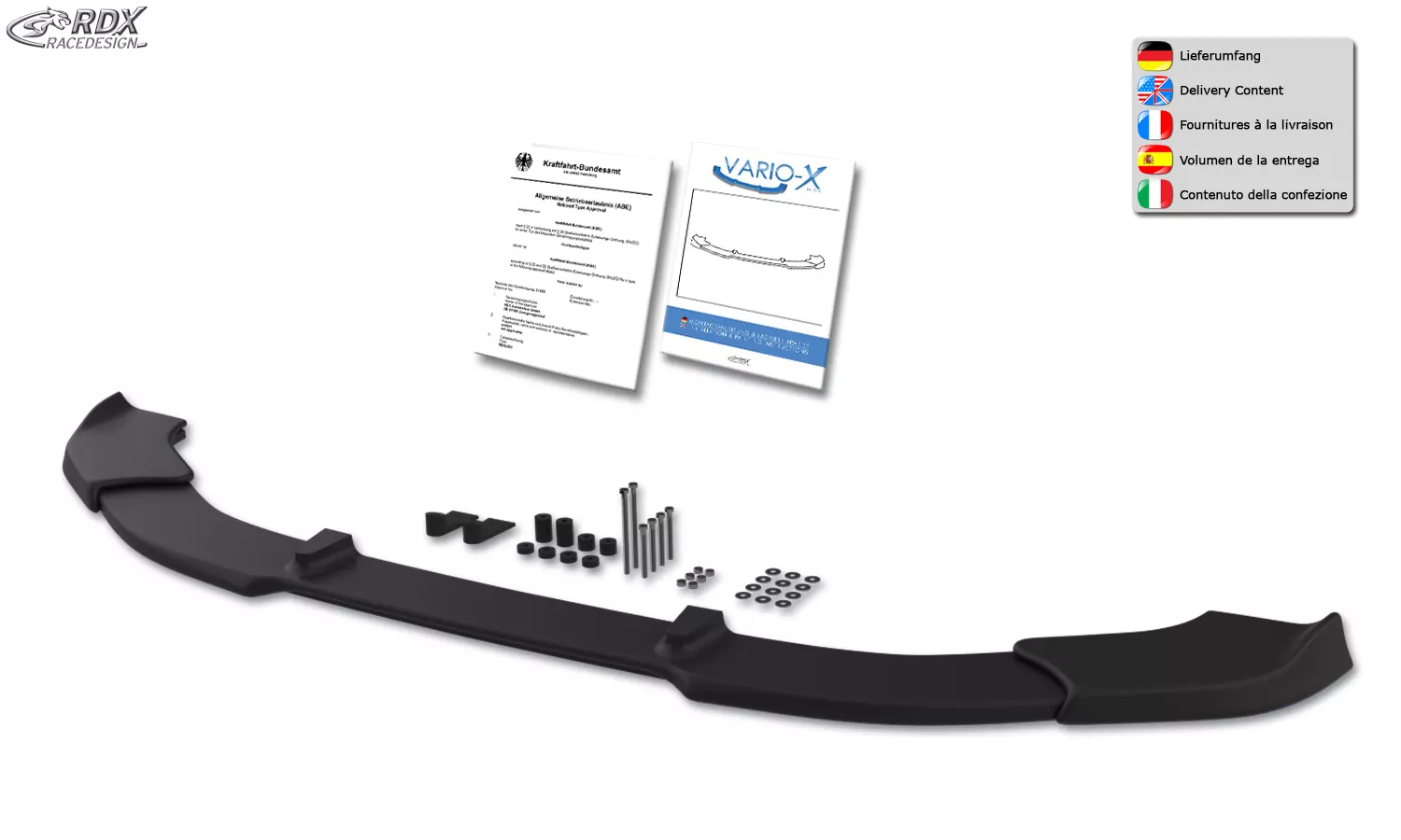 RDX Frontspoiler VARIO-X für BMW 2er F22 / F23 Frontlippe Front Ansatz Vorne Spoilerlippe