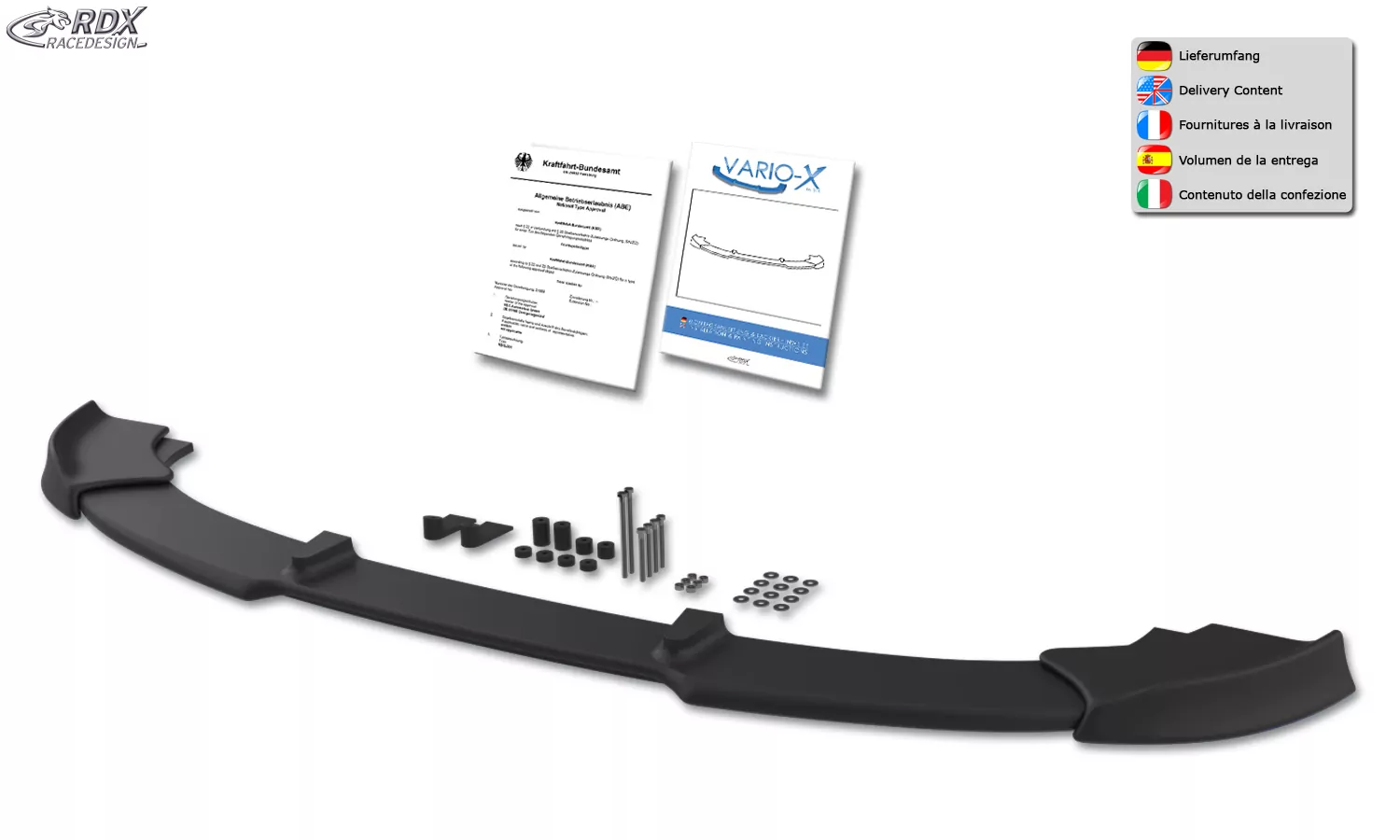 RDX Frontspoiler VARIO-X für BMW 3er E90 / E91 -09/2008 Frontlippe Front Ansatz Vorne Spoilerlippe