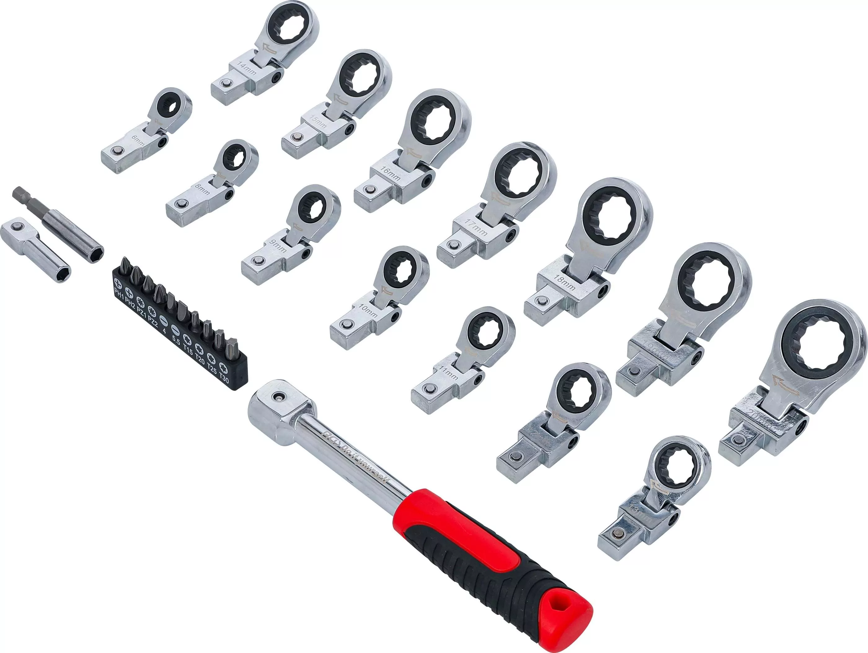 Einsteck-Ratschenring-Schlüssel- und Bit-Satz | 6 - 20 mm | 27-tlg.