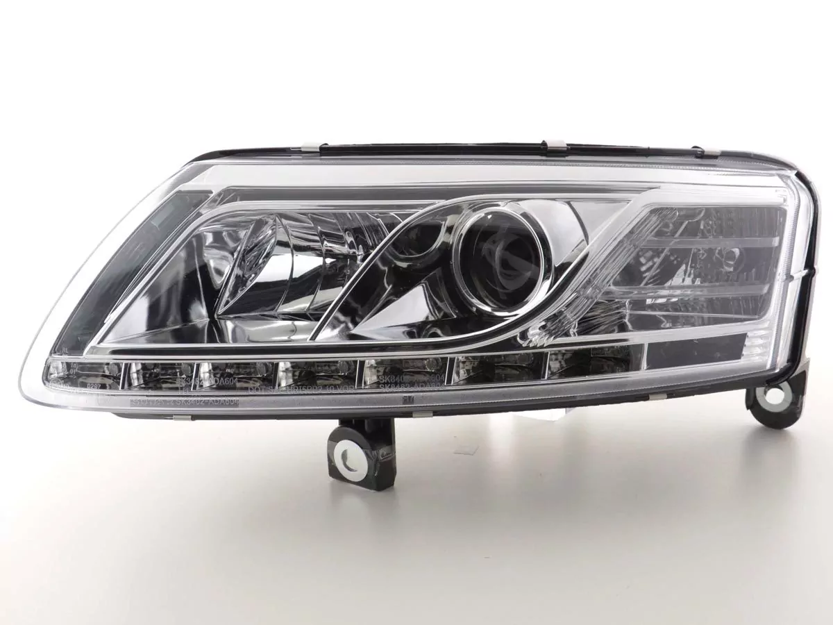 Scheinwerfer Set Daylight LED Tagfahrlicht Audi A6 Typ 4F Bj. 04-08 chrom