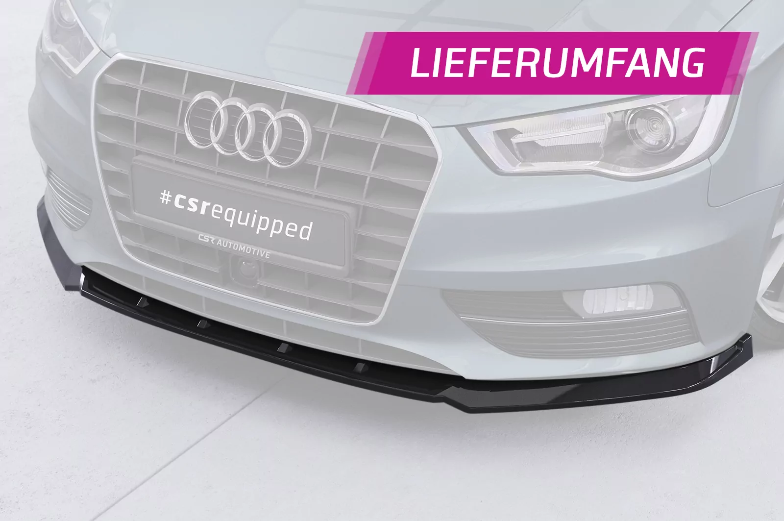 Cup-Spoilerlippe mit ABE für Audi A3 8V CSL870 Schwarz Strukturiert