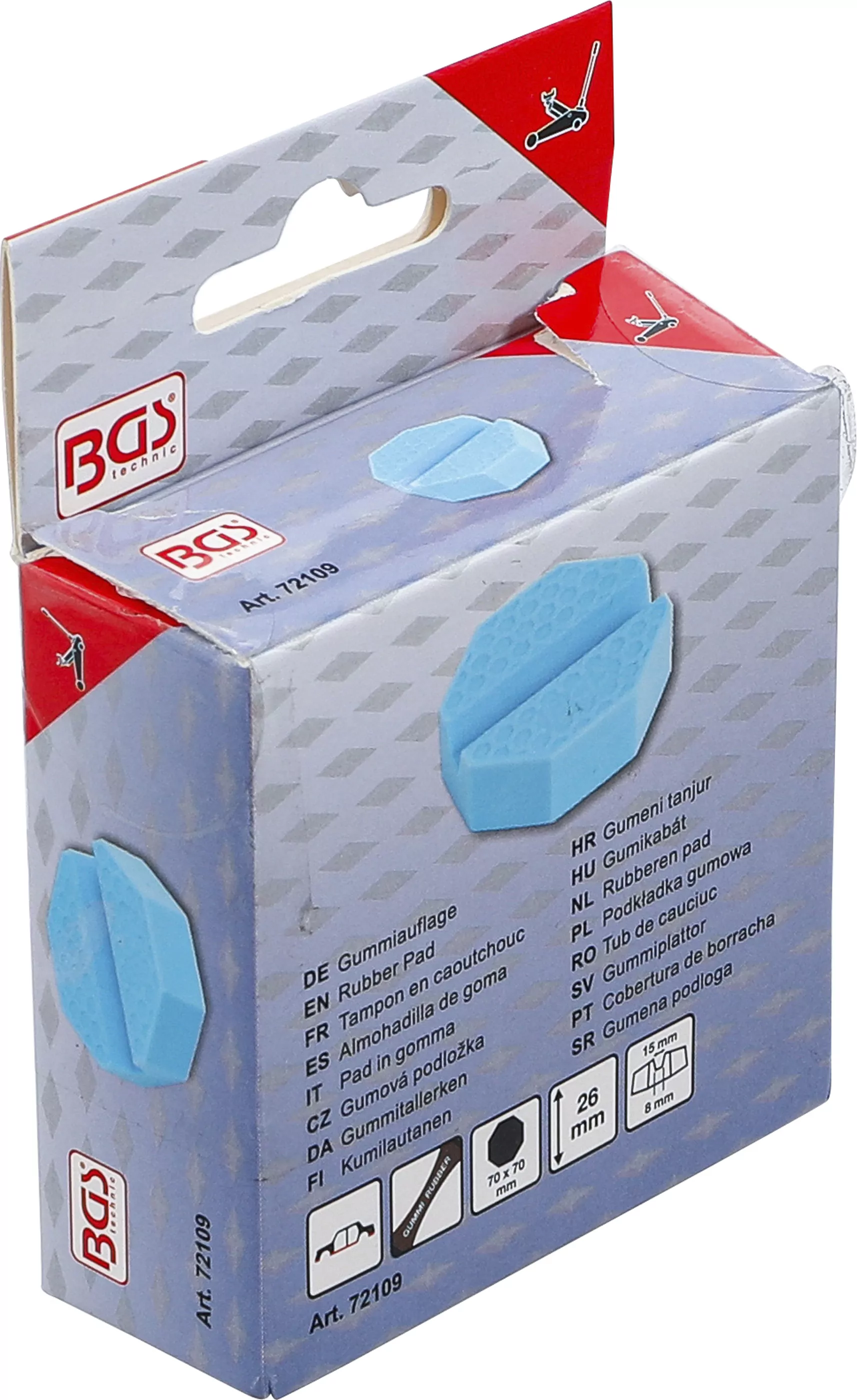 Gummiauflage | für Wagenheber | 70 x 70 x 26 mm