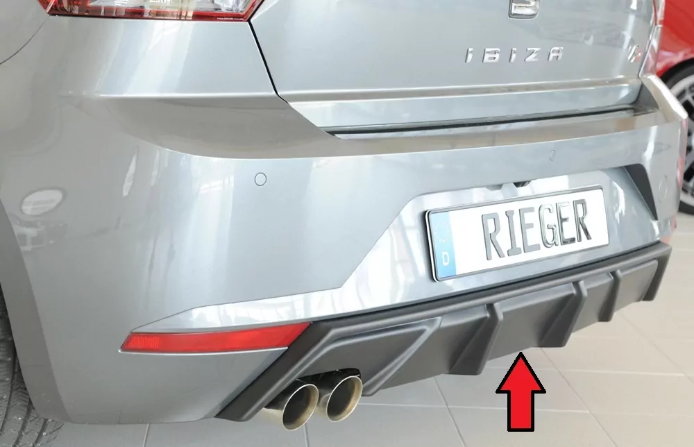 Rieger Heckeinsatz für Seat Ibiza FR (KJ) | 5-tür. 01.17- mit Endrohraussparung für Sport-ESD links