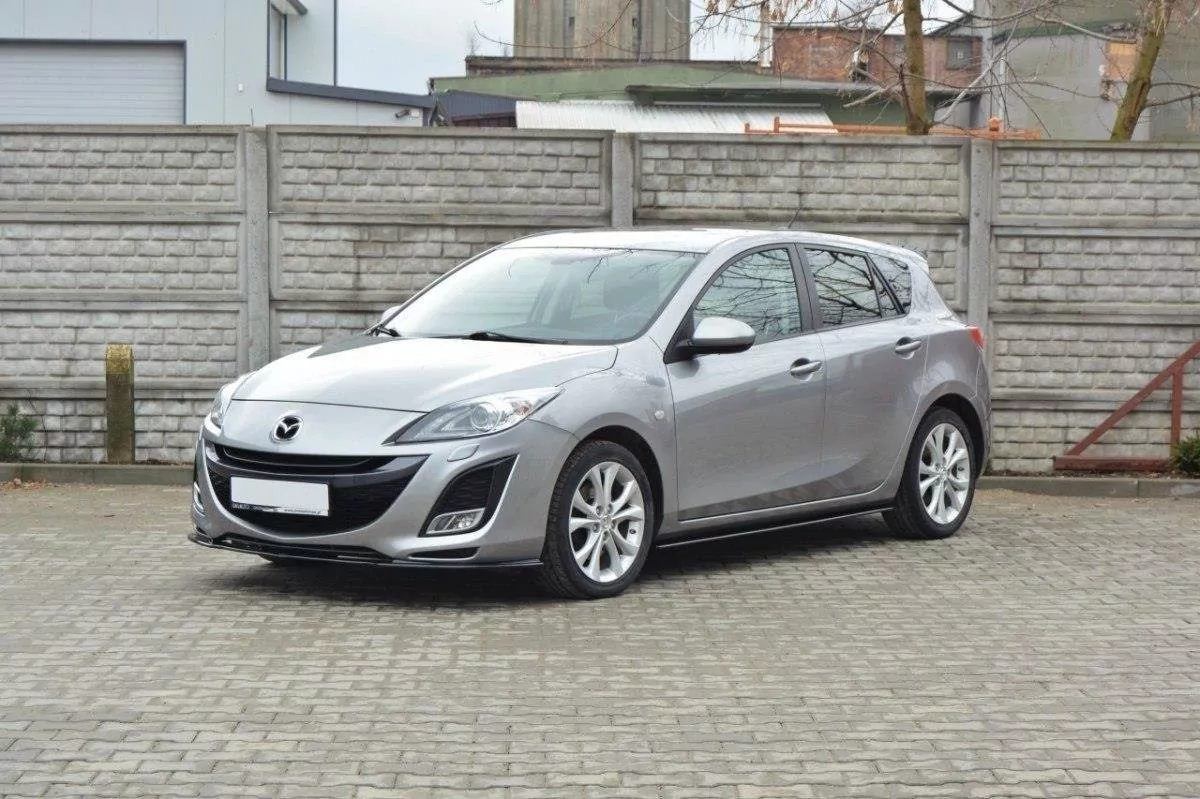 Seitenschweller Ansatz Passend Für Passend Für MAZDA 3 MK2 SPORT (vor FL) Schwarz Hochglanz Schwarz Hochglanz