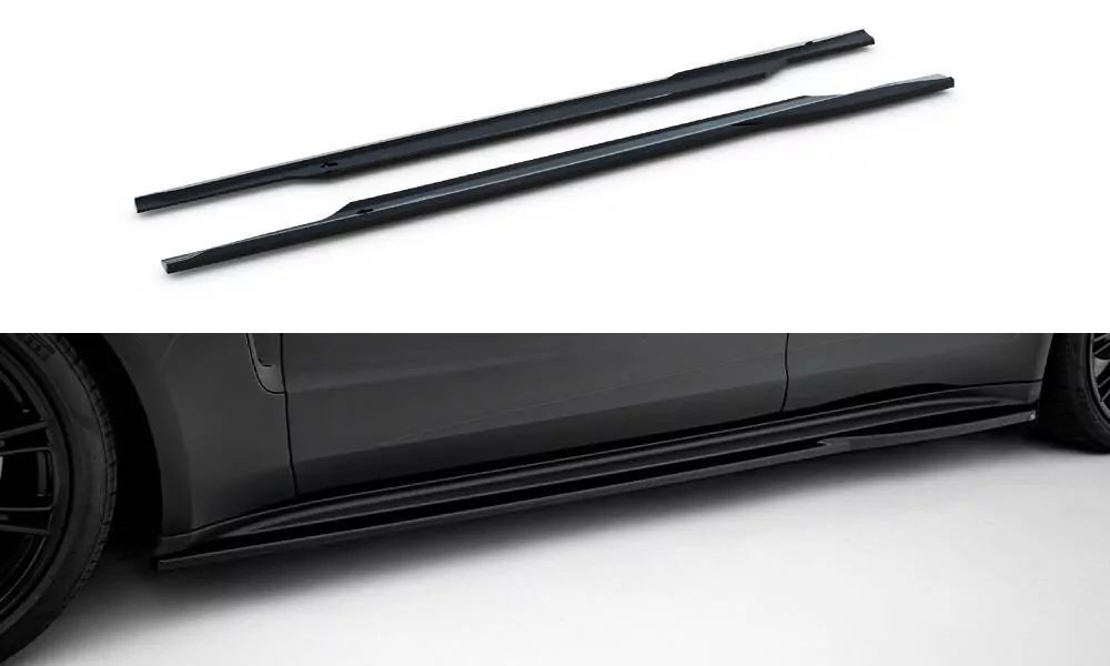 Seitenschweller Ansatz Für V.2 Für Porsche Panamera Turbo S E-Hybrid / Panamera E-Hybrid 971 Schwarz Hochglanz