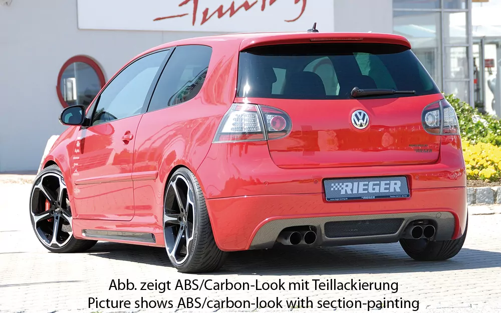 Rieger Heckansatz für VW Golf 5 - 3-tür.  für Golf 5 und Golf 5 GTI carbon optik