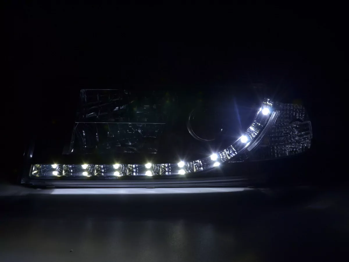 Scheinwerfer Set Daylight LED TFL-Optik Skoda Octavia Typ 1U Bj. 01-04 schwarz