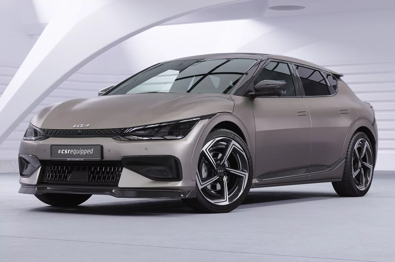 Cup-Spoilerlippe mit ABE für Kia EV6 GT / GT-Line CSL814 Schwarz Strukturiert