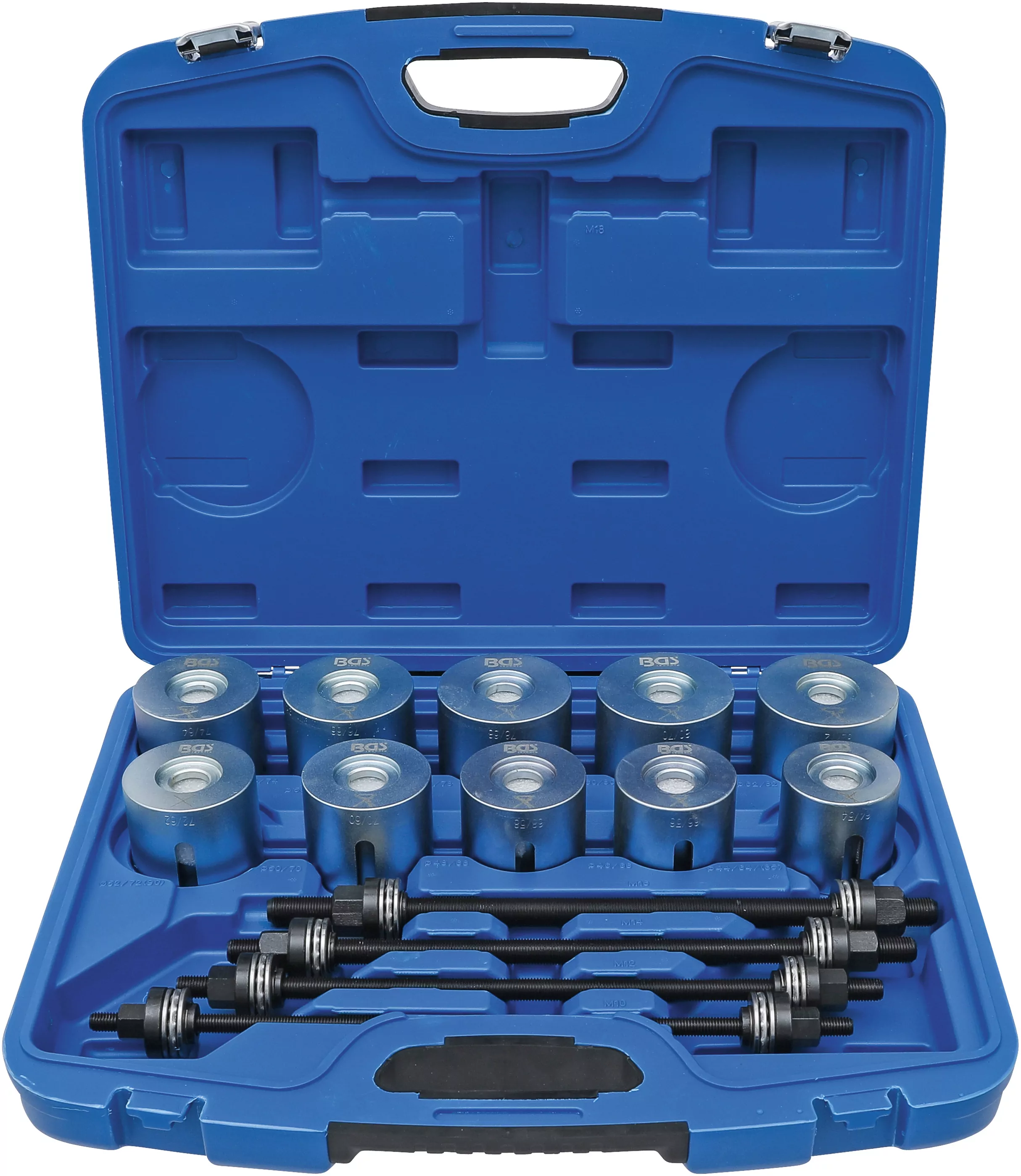 Zug- und Druckhülsen-Satz | mit 4 Spindeln | 24-tlg.