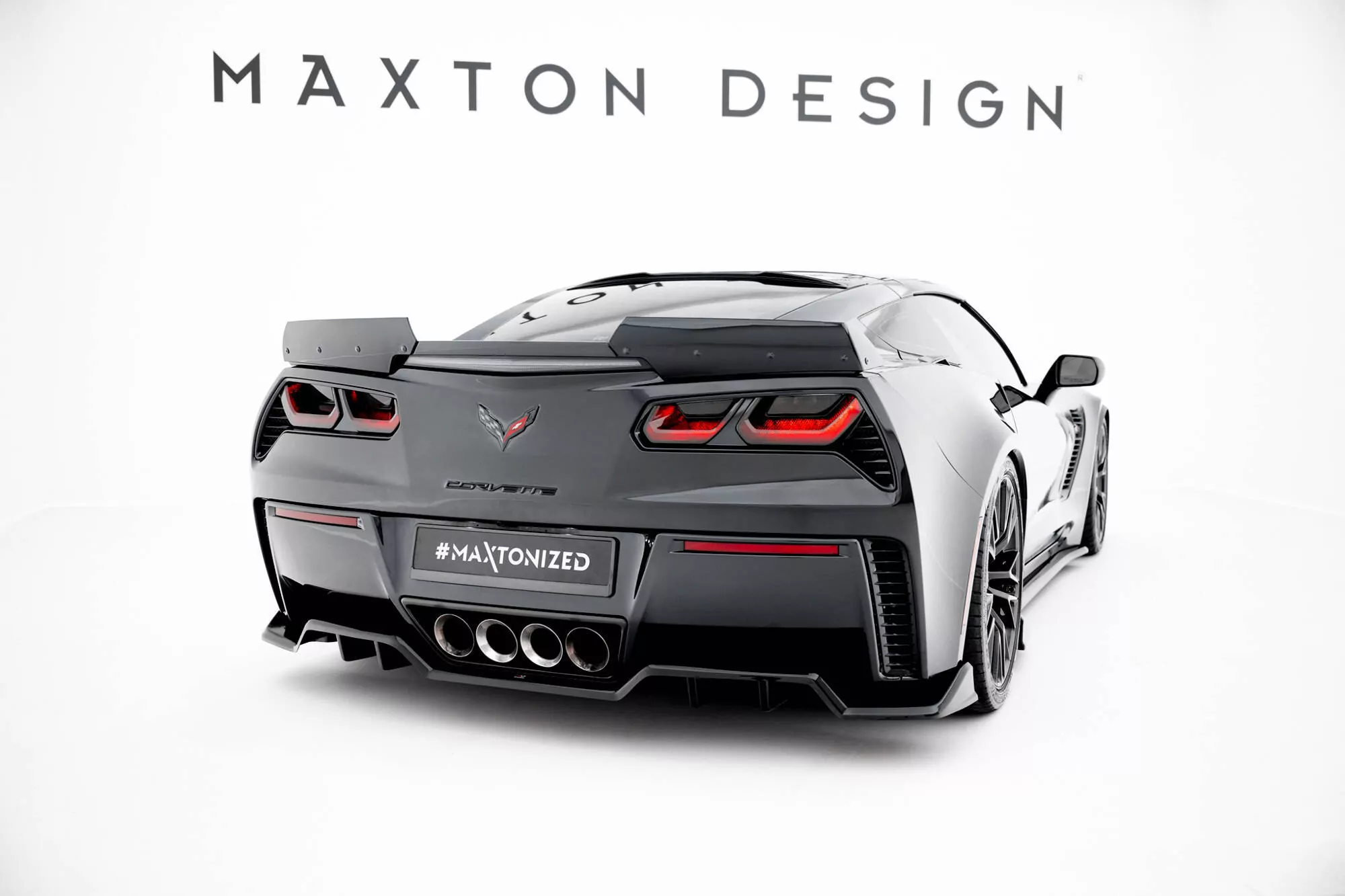 Mittlerer Diffusor Heck Ansatz DTM Look Für Chevrolet Corvette Z06 C7 Schwarz Hochglanz