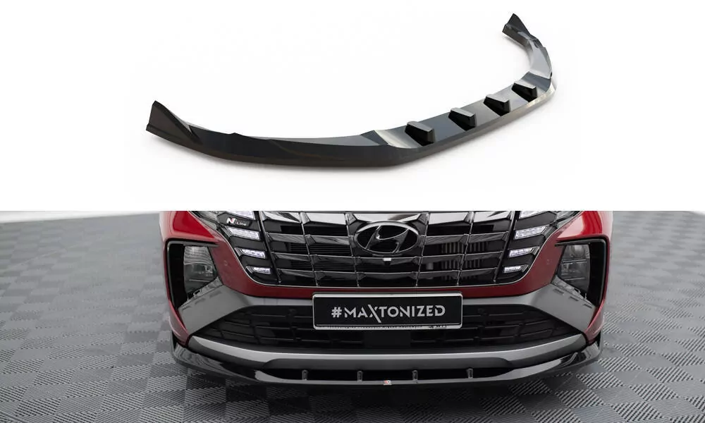 Front Ansatz V.1 Für Hyundai Tucson N-Line Mk4 Schwarz Hochglanz