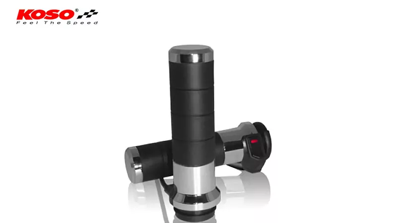 KOSO Heizgriffe Titan-X für Harley Davidson mit elektronischem Gasgriff, verchromt