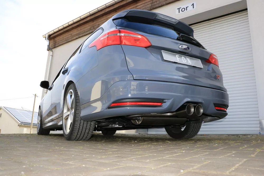Ford Focus III ST Turnier Diesel  Endschalldämpfer quer Ausgang mittig - 2x100 Typ 25 mittig