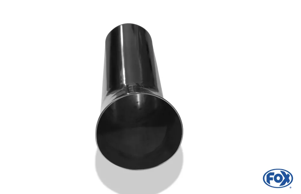 Anschweißendrohr Typ 18  Ø 76 mm / Länge: 300 mm  - rund / uneingerollt / FOX-Design / ohne Absorber