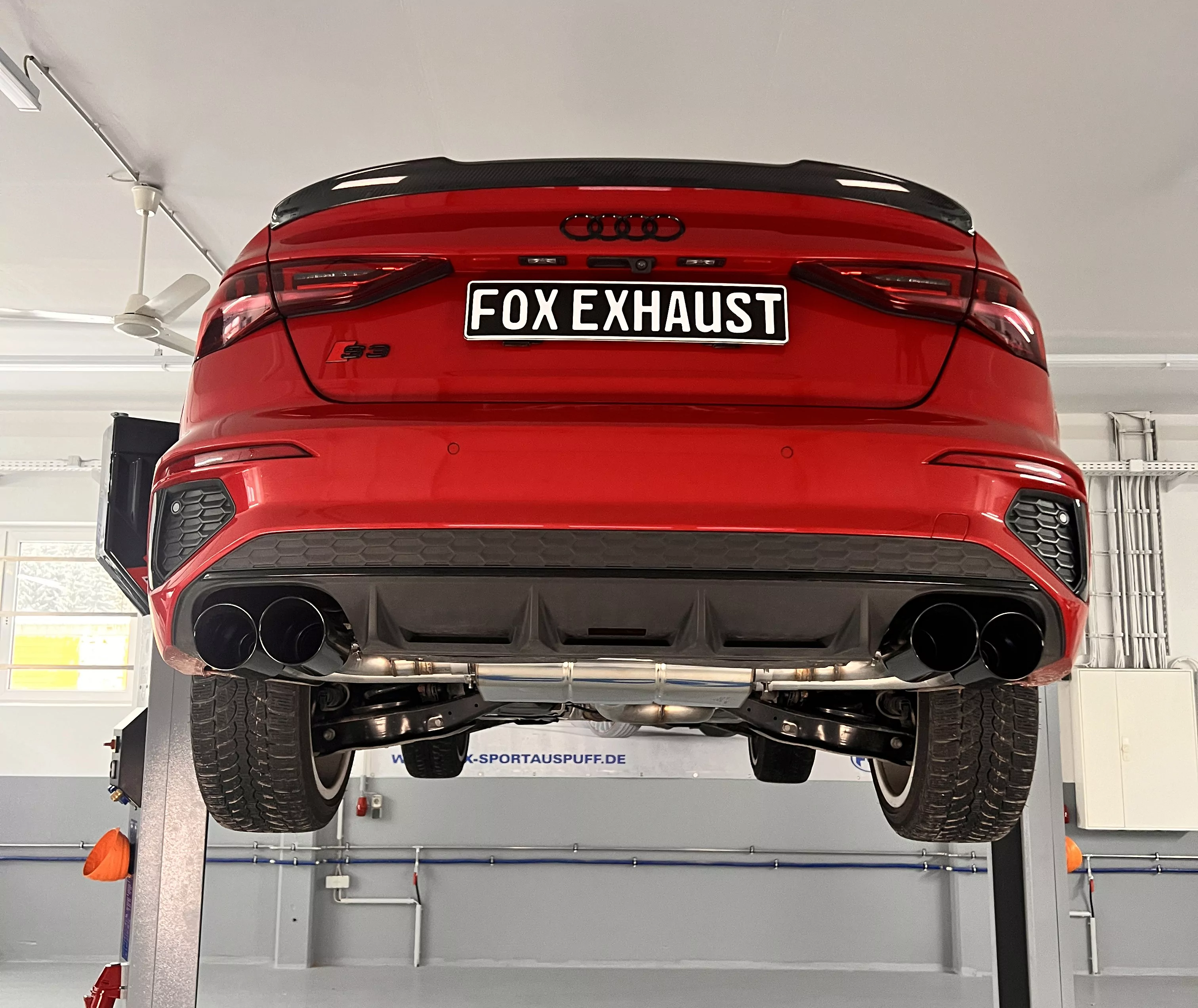 Audi S3 GY - Limousine  Halbanlage ab OPF mit Abgasklappen - 2x100 Typ 25 rechts/links Endrohre schwarz emalliert