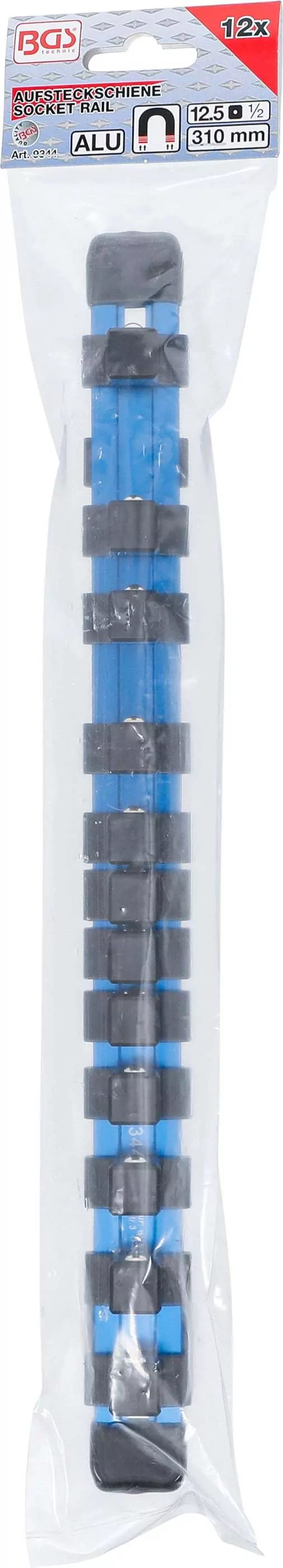 Halteschiene für 12 Steckschlüssel-Einsätze | magnetisch | für Antrieb 12,5 mm (1/2")