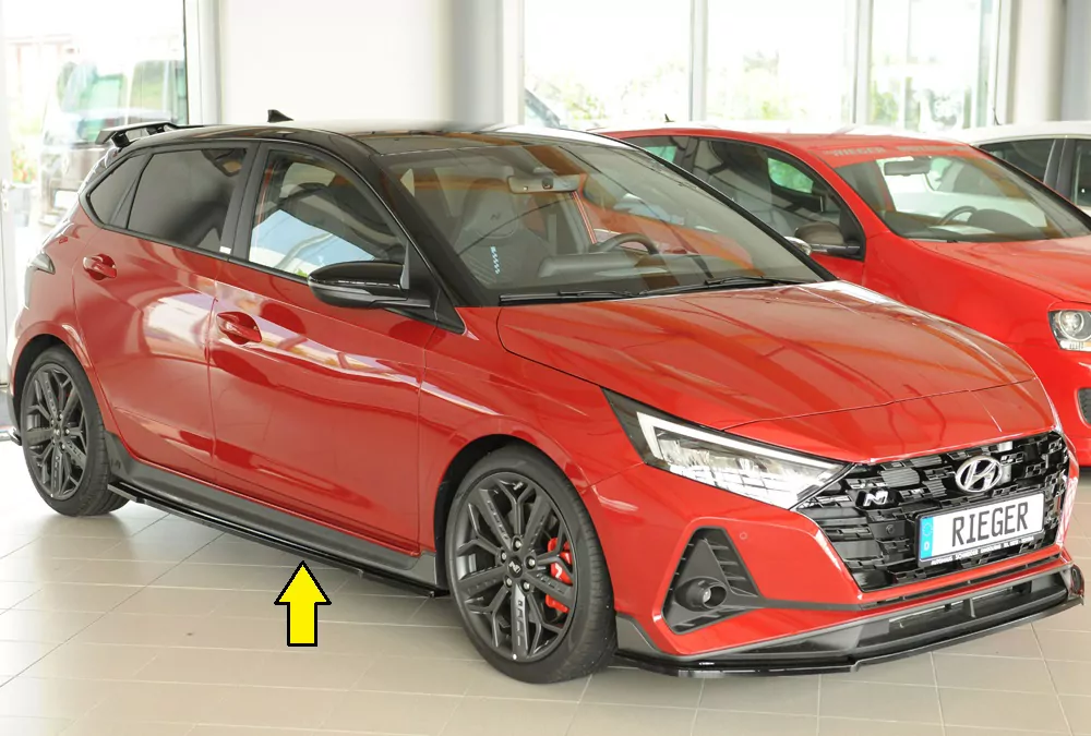 Rieger Seitenschweller links ansatz glanz schwarz für Hyundai i20 N-Performance  (BC3) 5-tür. (Schrägheck) 04.21-
