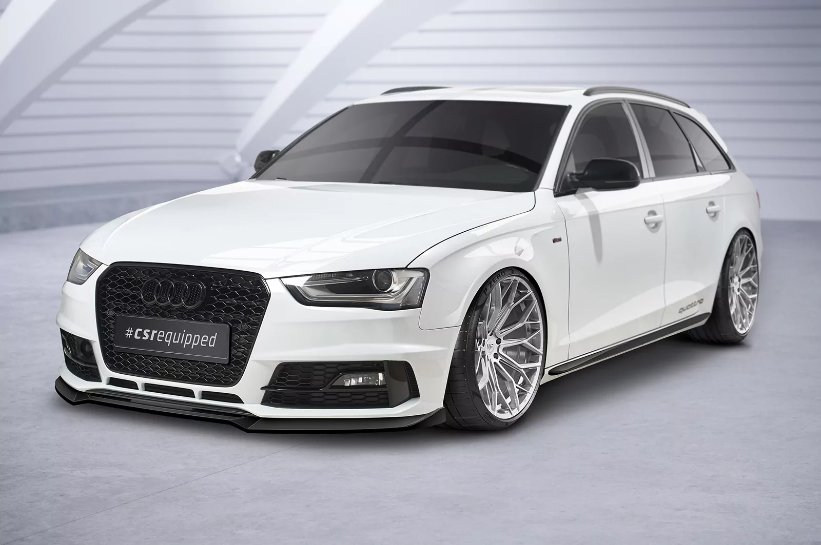 Cup-Spoilerlippe mit ABE für Audi A4 B8 (Typ 8K) CSL723 Schwarz Strukturiert