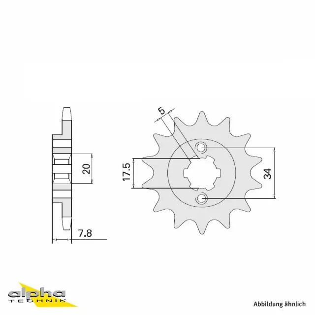 EK-Chain Kettensatz 520DEX für Honda XR125L ab Modelljahr 2003- Umbau auf 520