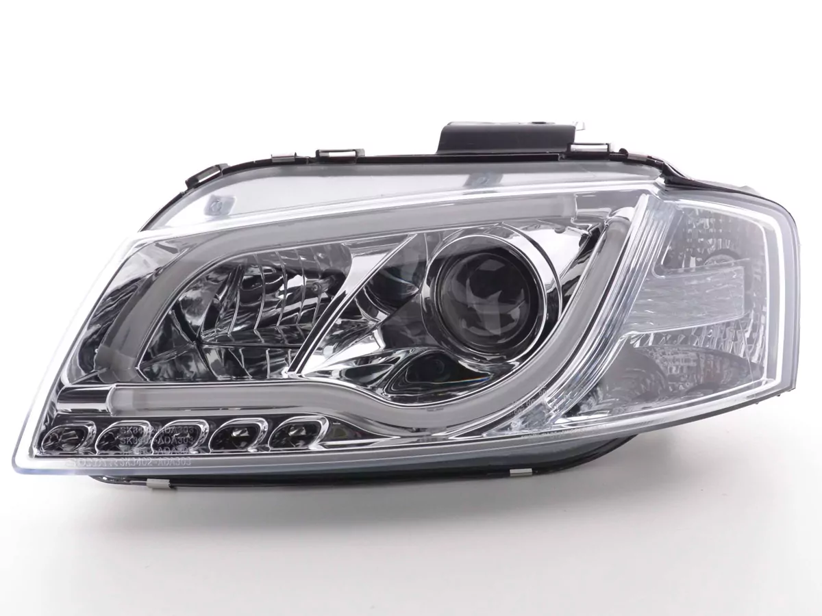 Scheinwerfer Set Daylight LED TFL-Optik Audi A3 Typ 8P/8PA Bj. 03-08 chrom