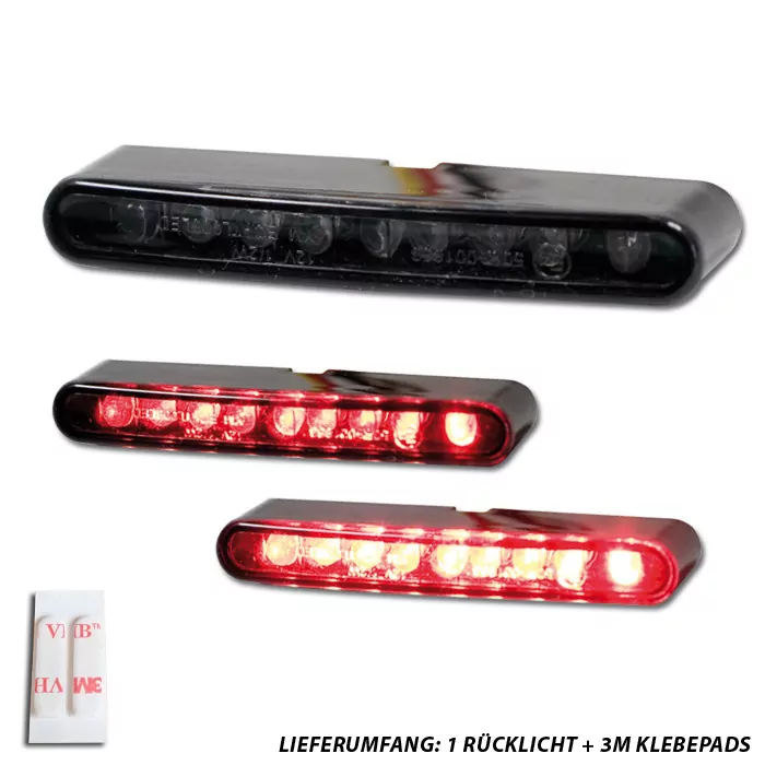 Led-einbaurücklicht "fineliner", Schwarz, Getönt Maße: B 53 X H 7 X T 15 Mm, E-geprüft