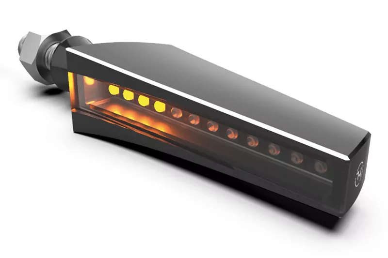 HIGHSIDER LED Sequenz-Blinker STS 1, schwarzes 2C Gehäuse, getöntes Glas