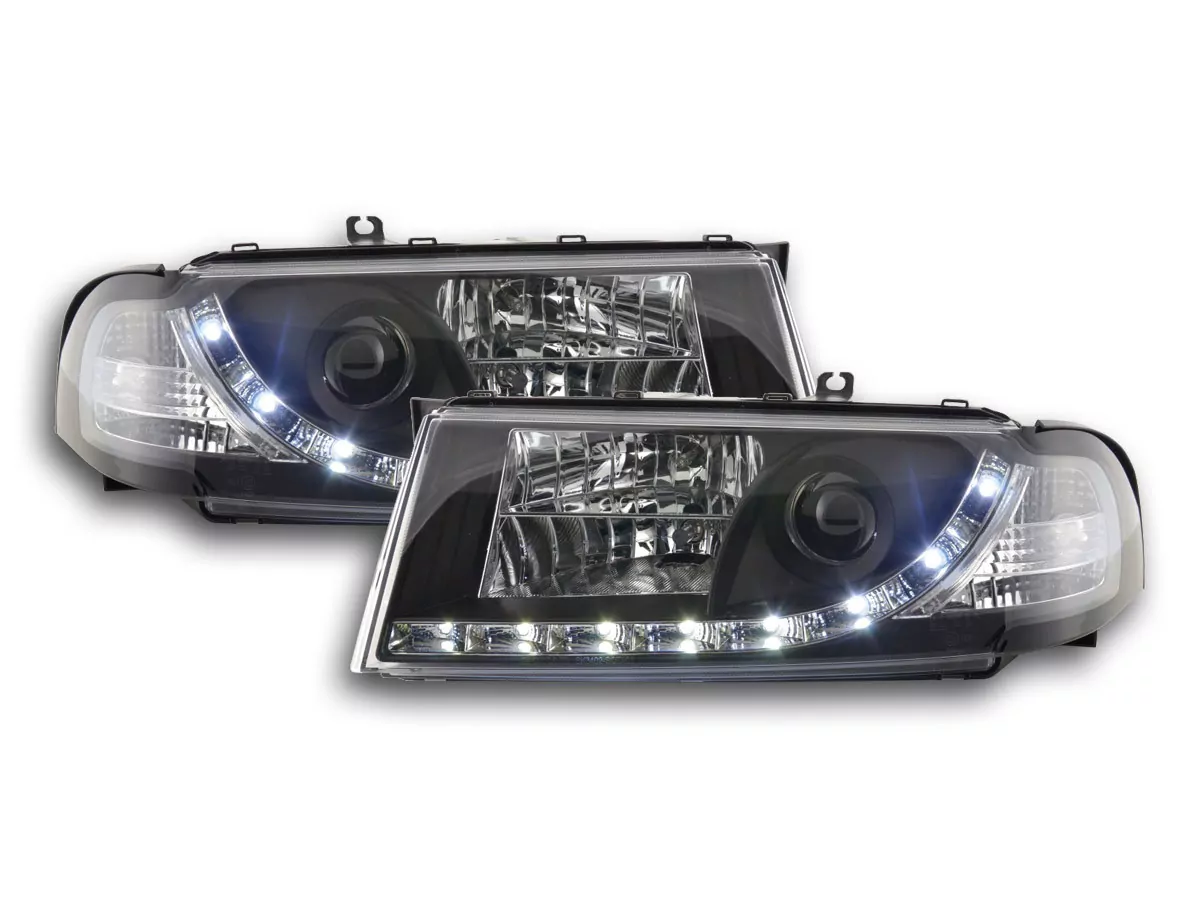 Scheinwerfer Set Daylight LED TFL-Optik Skoda Octavia Typ 1U Bj. 01-04 schwarz