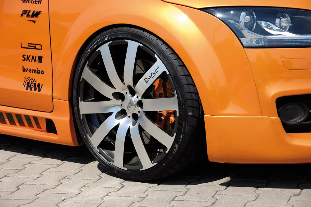 Rieger Seitenschweller links  matt schwarz für Audi TT (8J) Coupé 09.06-