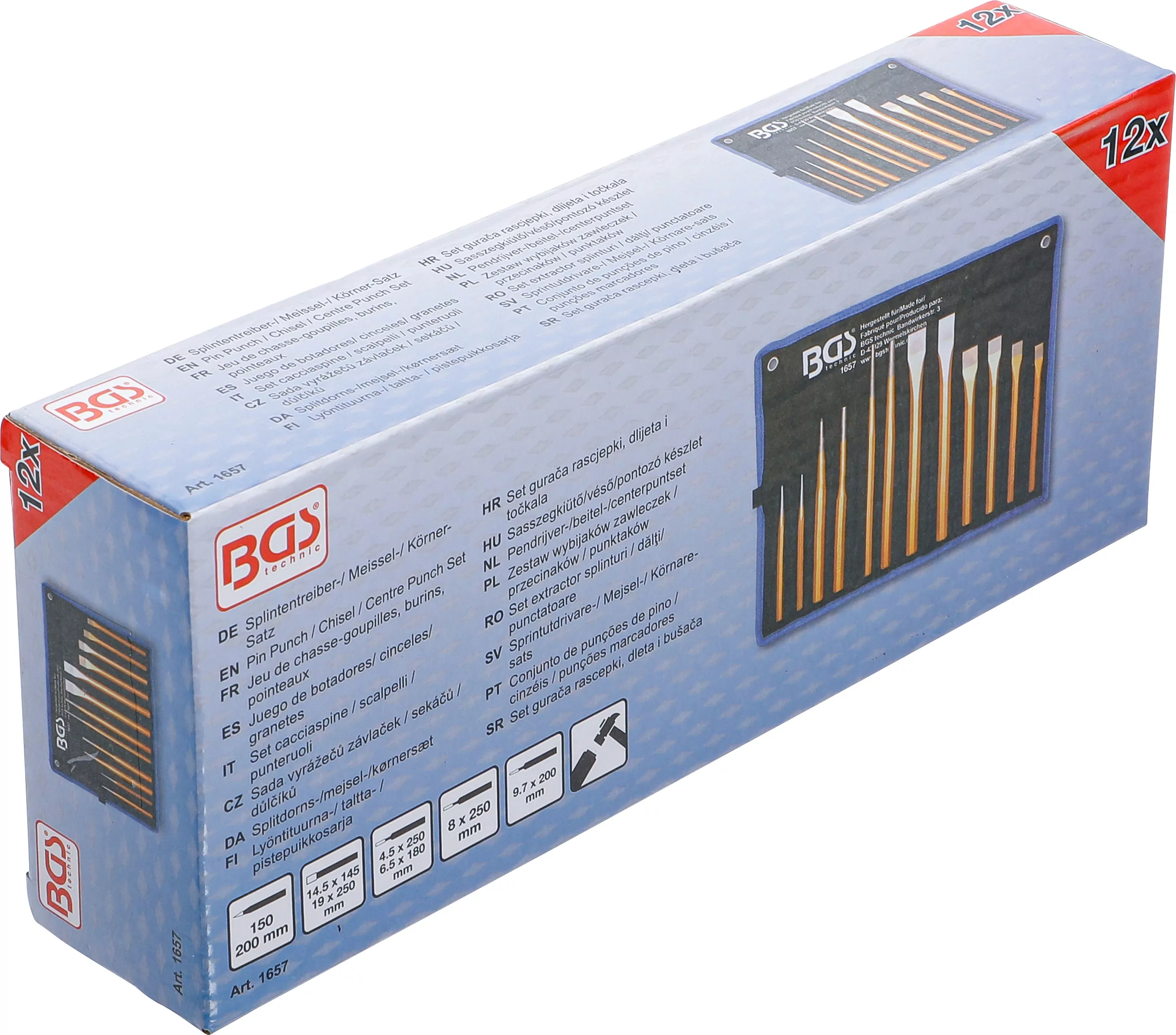 Splintentreiber-/ Meissel-/ Körner-Satz | 12-tlg.