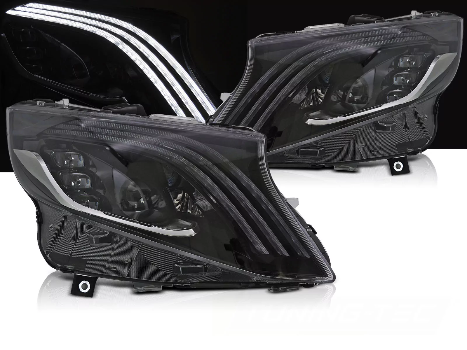 Headlights Led Black Fits Mercedes Vito W447 14-23