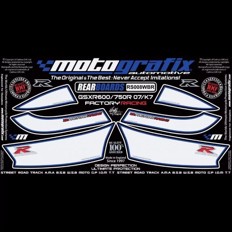 Motografix Steinschlagschutz hinten Suzuki GSX-R 600 / 750 2006-2007 RS008WBR