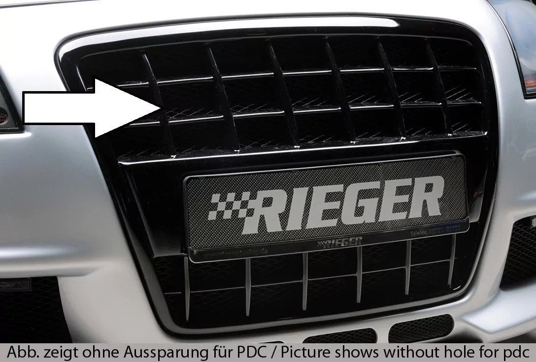 Rieger Grill mit integrierter Kennzeichenauflage für Audi A4 (8H) | Cabrio 04.02-12.05 (bis Facelift) für Spoilerstoßstange 55261 / 55263