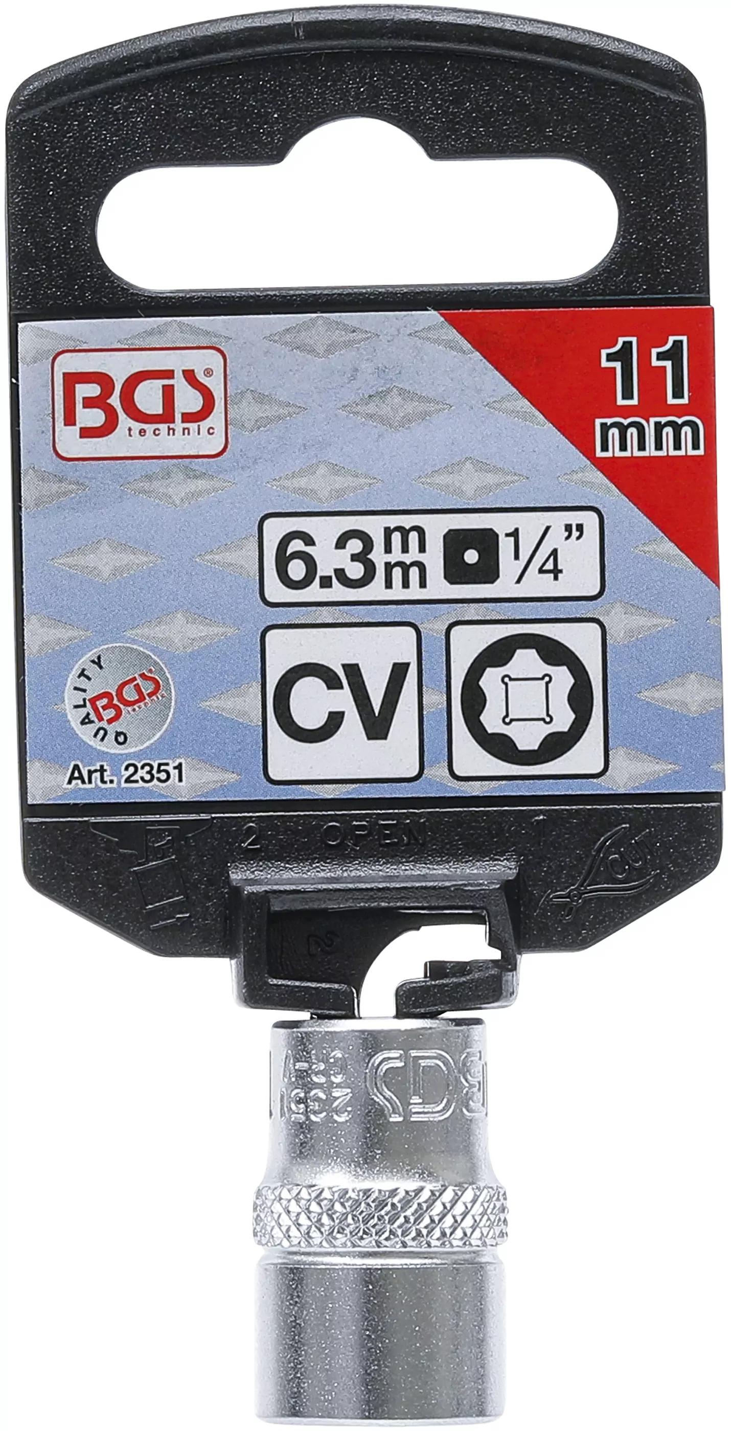 Steckschlüssel-Einsatz Super Lock | Antrieb Innenvierkant 6,3 mm (1/4") | SW 11 mm