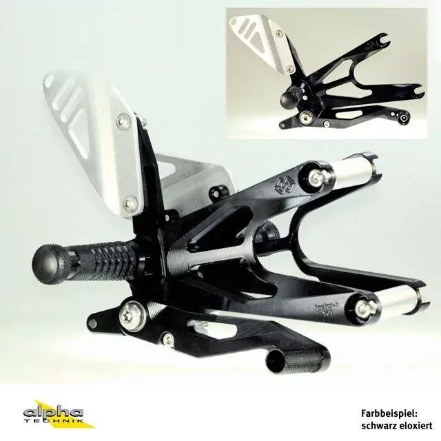 GILLES FXR Fußrastenanlage für Triumph Speed Triple 11- schwarz ab 2011-