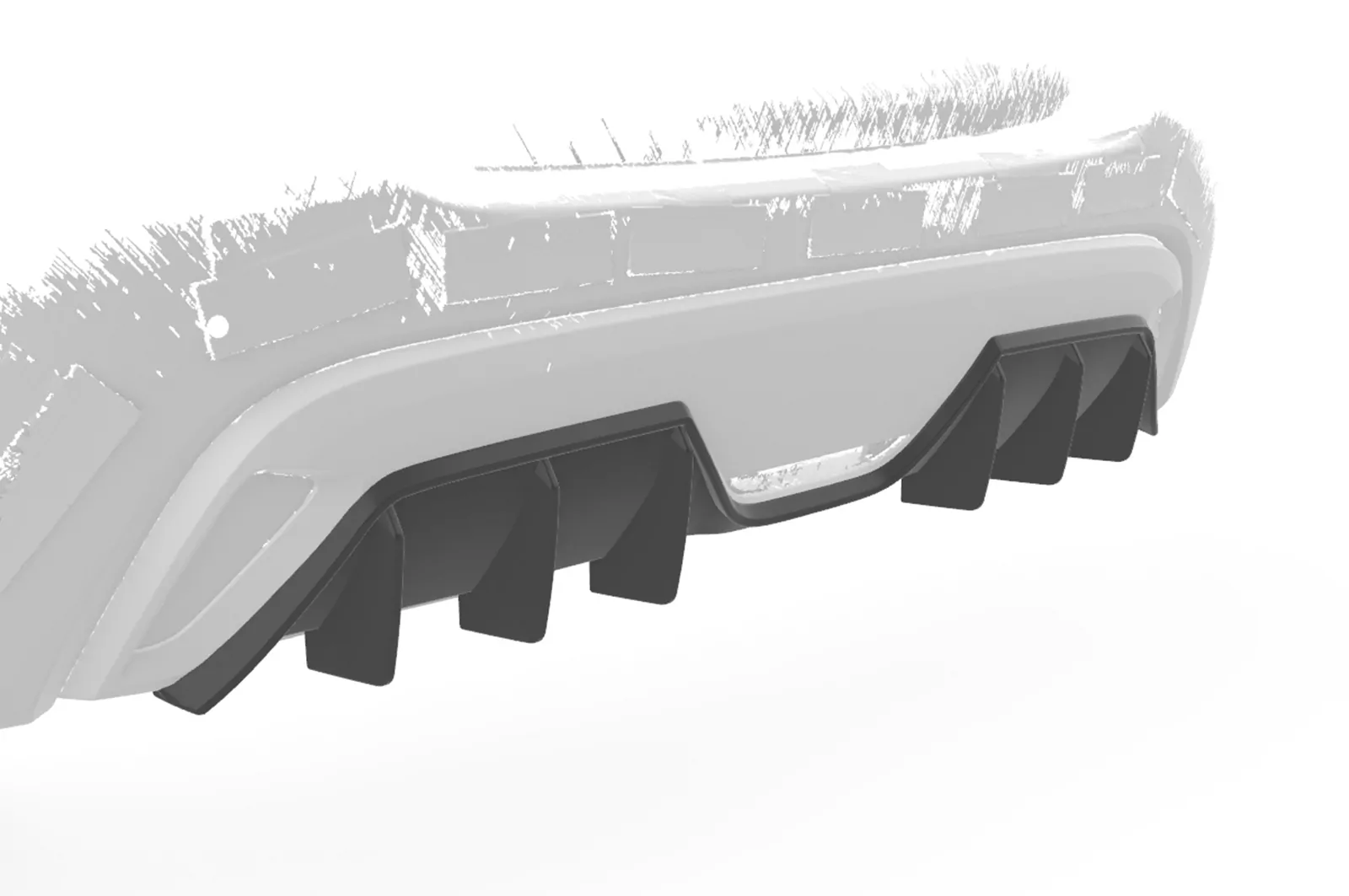 Heckansatz für Toyota Yaris 4 (XP21) HA459 Schwarz Strukturiert