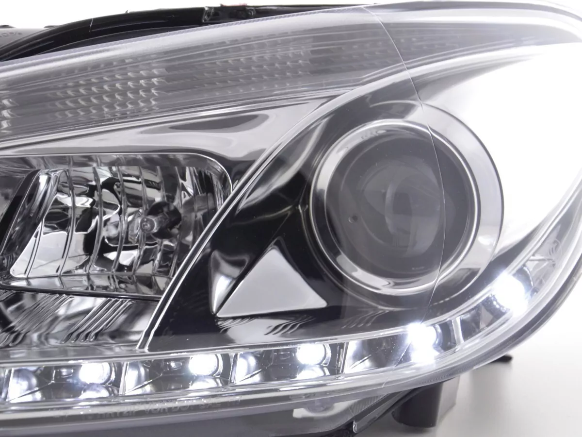 Scheinwerfer Set Daylight LED Tagfahrlicht VW Golf 6 Typ 1K Bj. 08- chrom für Rechtslenker