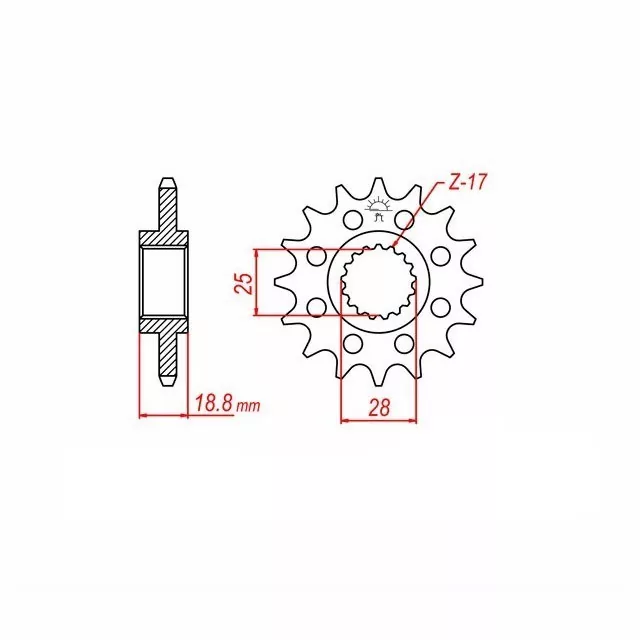 Ritzel 16 Zähne Teilung 520