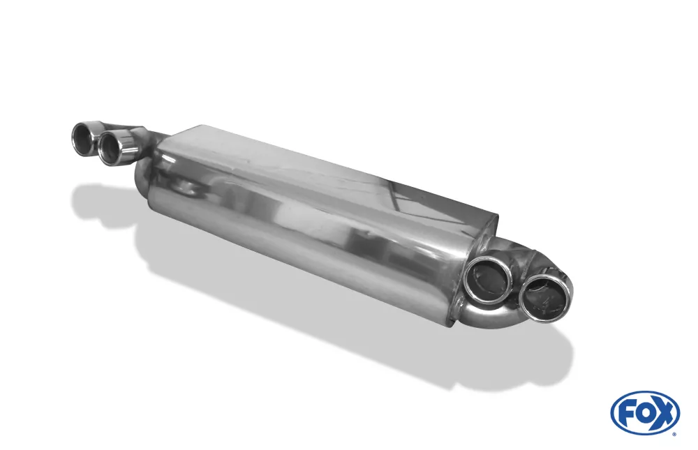 Renault Clio II V6  Endschalldämpfer quer Ausgang rechts/links - 2x76 Typ 12 rechts/links - Wird mit polierten Abdeckblech für Heckschürze geliefert