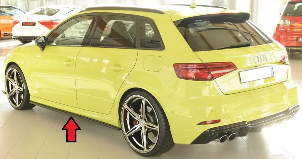 Rieger Seitenschwelleransatz für Audi A3 S3 (8V) | 5-tür. (Sportback 8VA) 09.16- (ab Facelift) für S-Line-Schweller / S3-/ RS3-Schweller