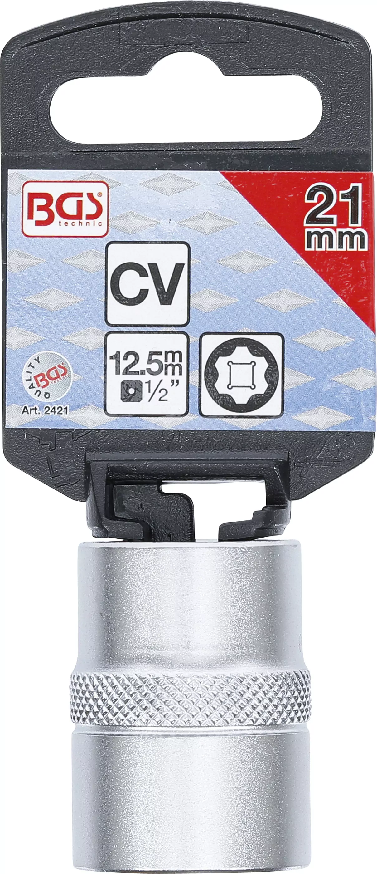 Steckschlüssel-Einsatz Super Lock | Antrieb Innenvierkant 12,5 mm (1/2") | SW 21 mm