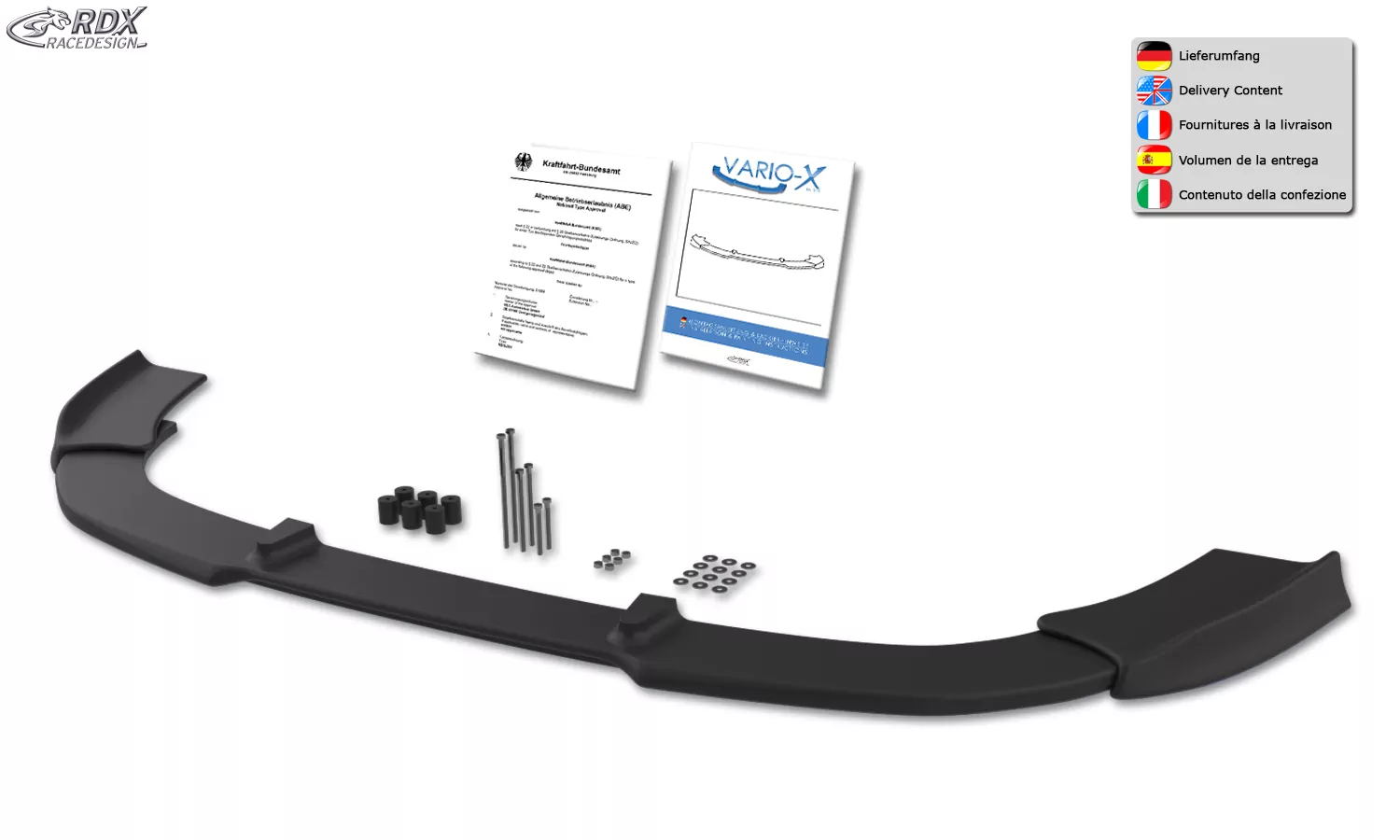 RDX Frontspoiler VARIO-X für TOYOTA Auris E150 (2010+) Frontlippe Front Ansatz Vorne Spoilerlippe