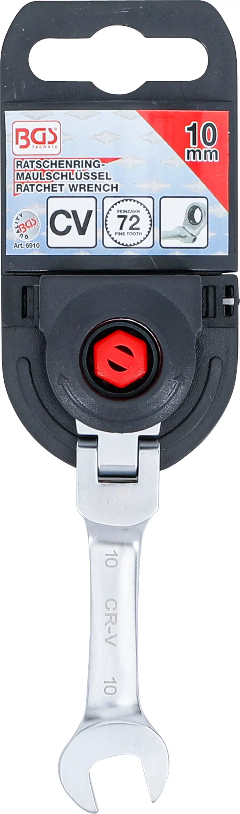 Ratschenring-Maulschlüssel | kurz | abwinkelbar | SW 10 mm