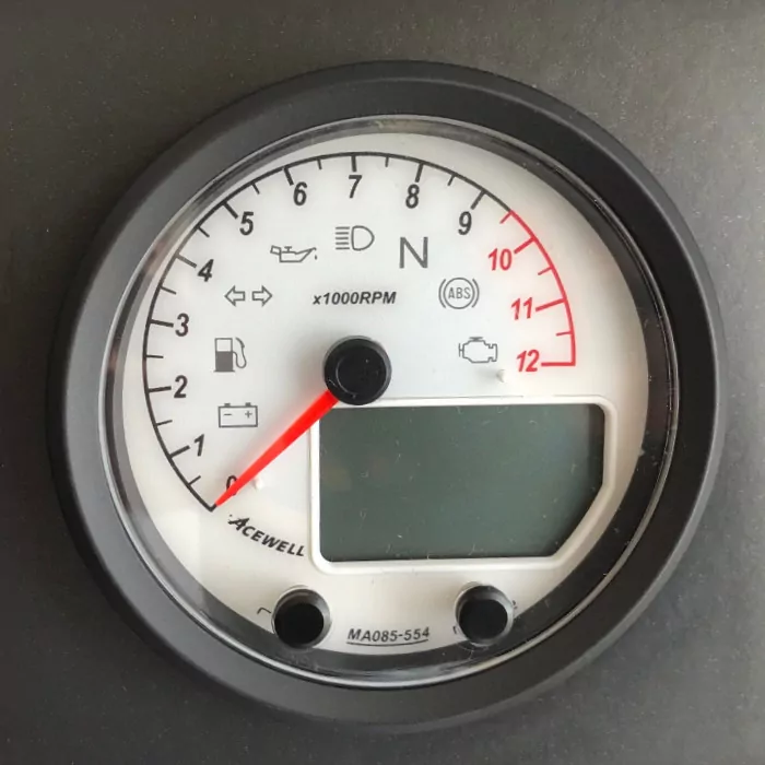 Acewell | Analog Dzm 12000rpm | Digital Tacho | Ring Schwarz | Zifferblatt Weiss | Gehäuse Schwarz