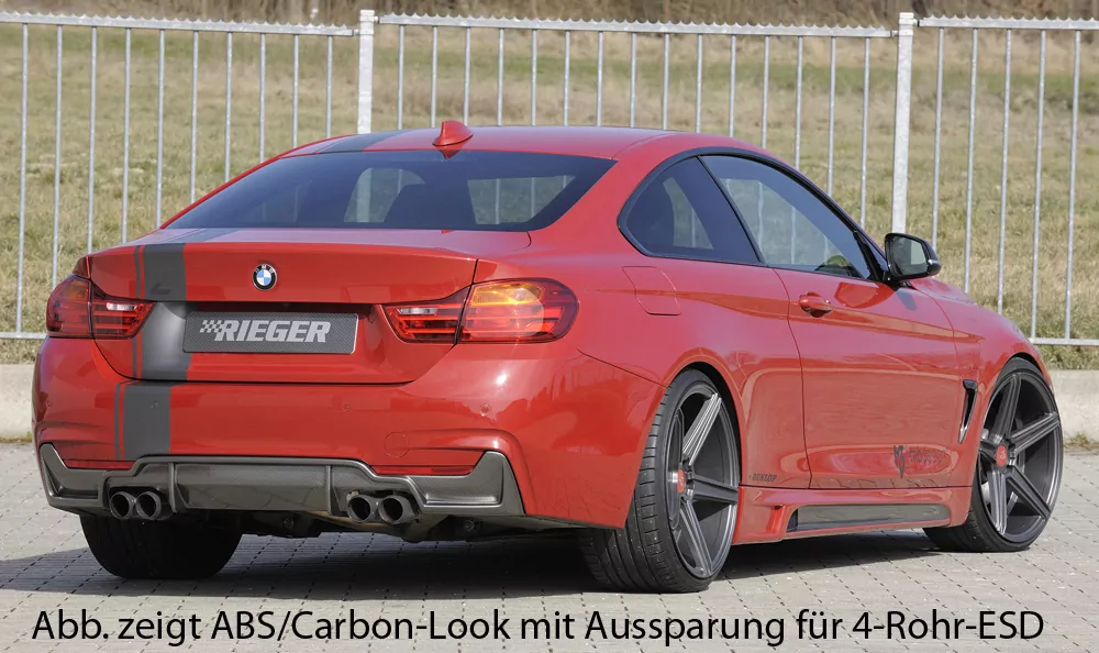 Rieger Heckeinsatz (nur 435i) für BMW 4er F33  (3C) | Cabrio 03.13-06.15 (bis Facelift) nur für M-Paket-Heckschürze