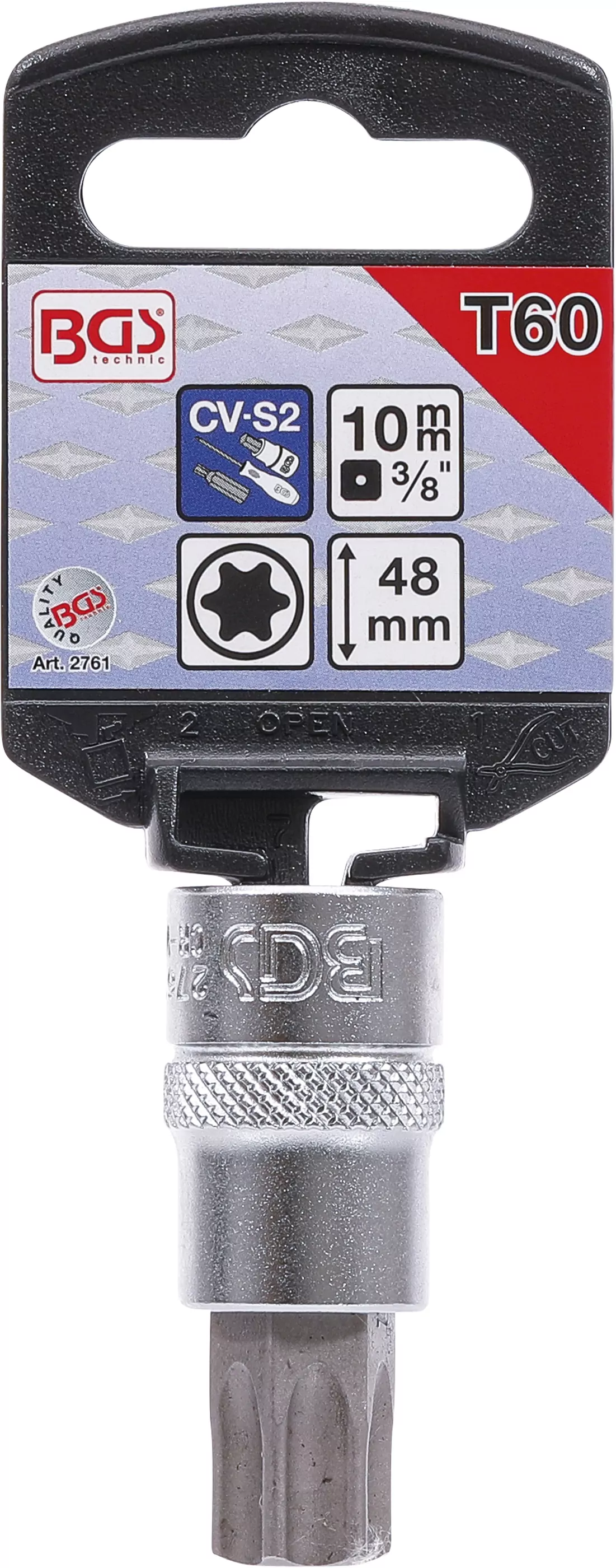 Bit-Einsatz | Antrieb Innenvierkant 10 mm (3/8") | T-Profil (für Torx) T60